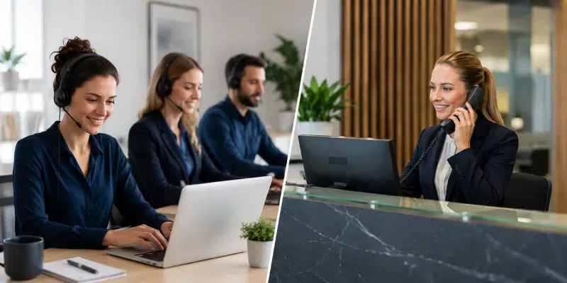 Virtual Receptionist vs In-House Receptionist